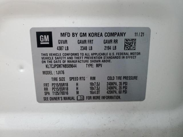 2022 CHEVROLET TRAX 1LT #3283932804