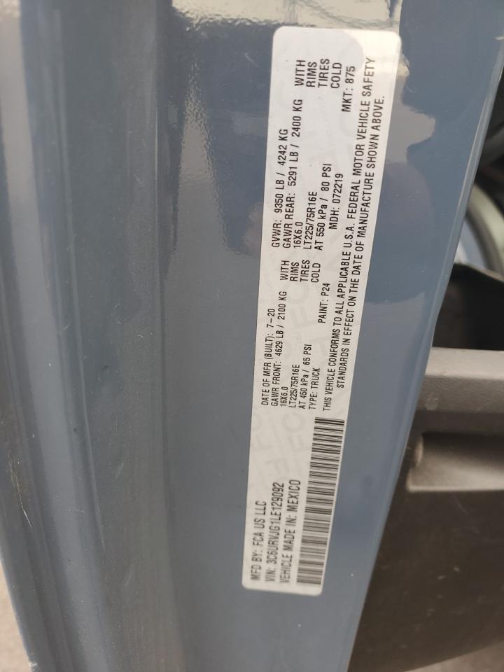 Lot #3311661227 2020 RAM PROMASTER