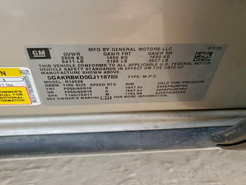 2016 BUICK ENCLAVE #3304004658