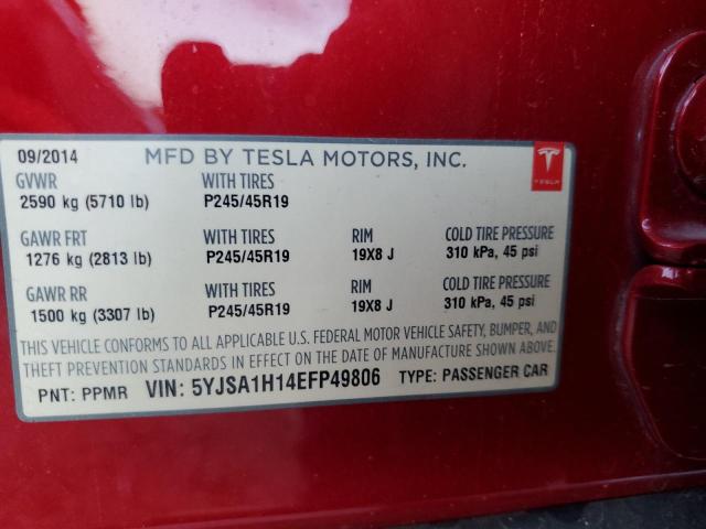 2014 TESLA MODEL S #3285891603