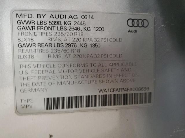 2015 AUDI Q5 PREMIUM - WA1CFAFP4FA008699