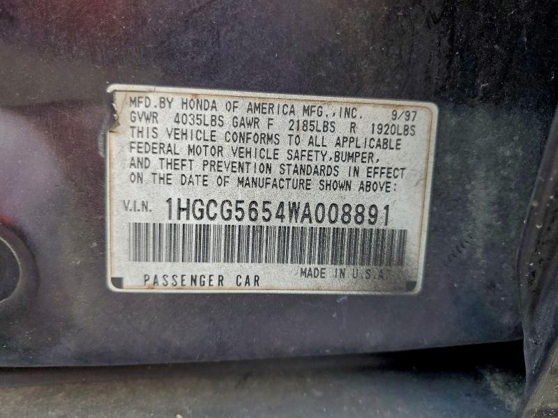 1998 HONDA ACCORD EX #3302908113