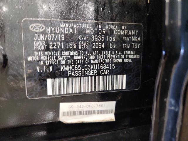 2019 HYUNDAI IONIQ BLUE - KMHC65LC3KU168415