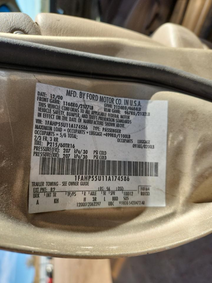 Lot #3284342015 2001 FORD TAURUS SES