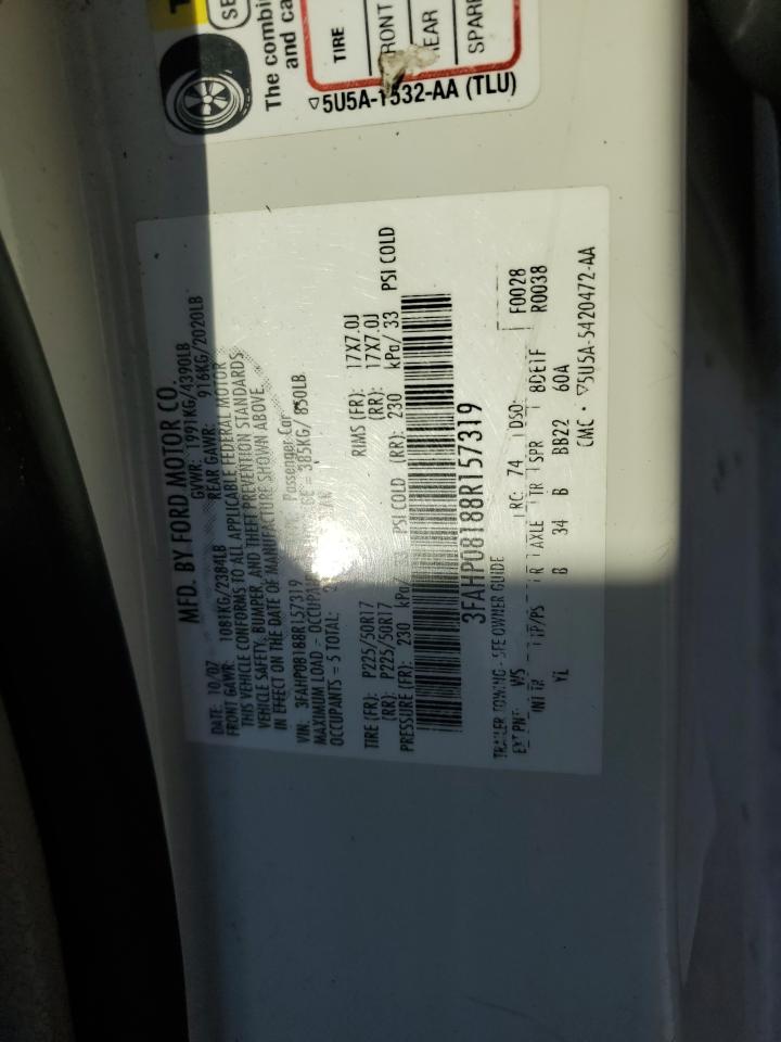 Lot #3302729060 2008 FORD FUSION SEL