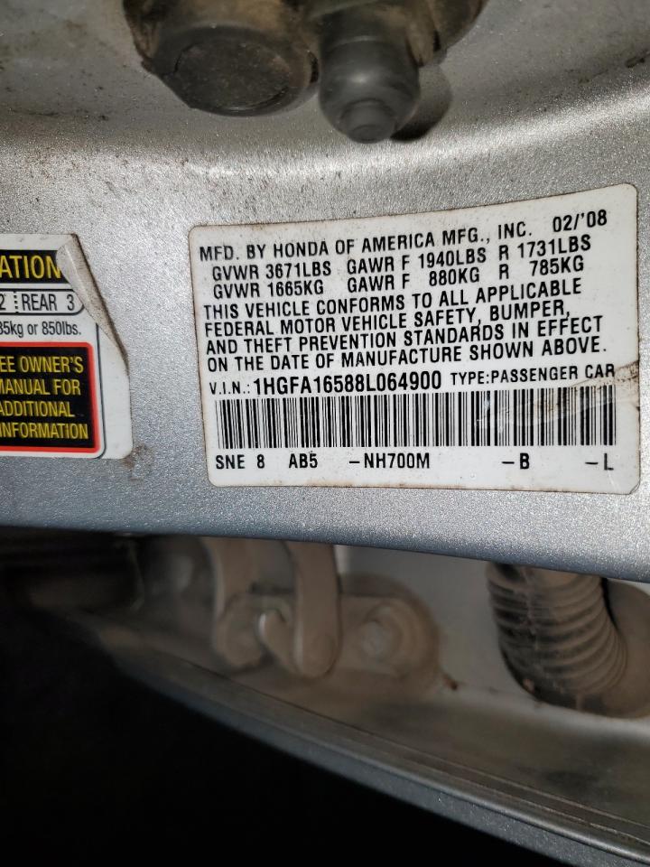 Lot #3292351278 2008 HONDA CIVIC LX