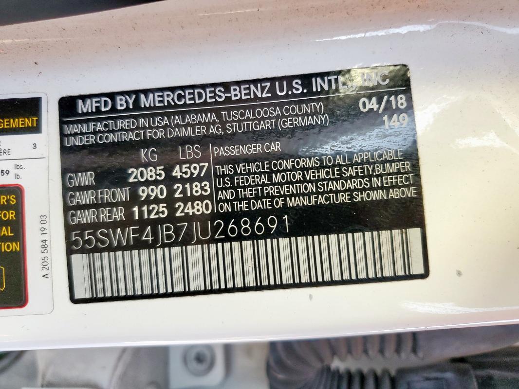 2018 MERCEDES-BENZ C 300 55SWF4JB7JU268691