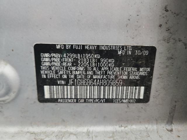 2010 SUBARU IMPREZA 2. - JF1GH6B64AH809859