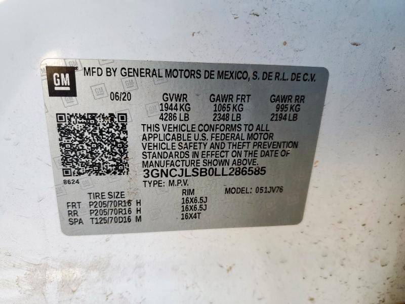 2020 CHEVROLET TRAX 1LT #3305727727