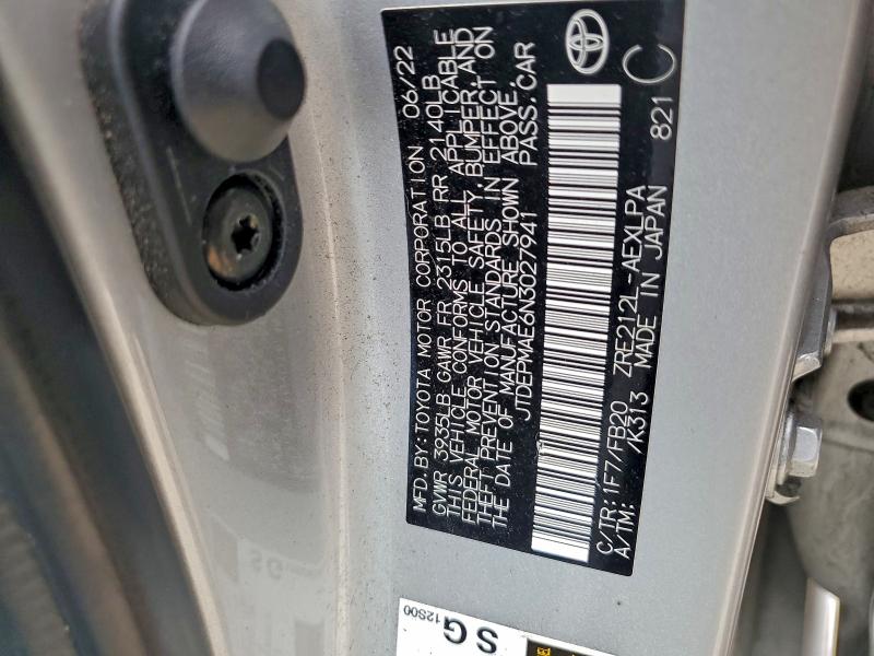 2022 TOYOTA COROLLA LE #3304765925