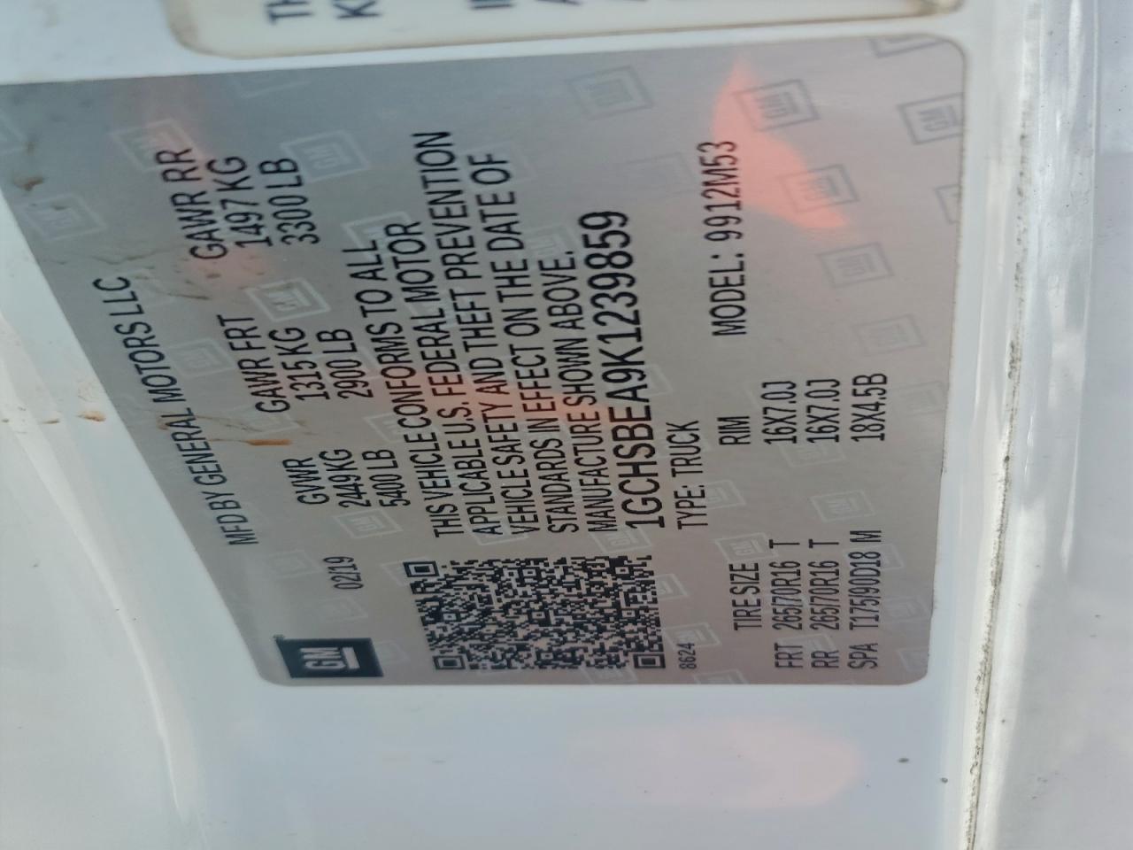 Lot #3315604790 2019 CHEVROLET COLORADO