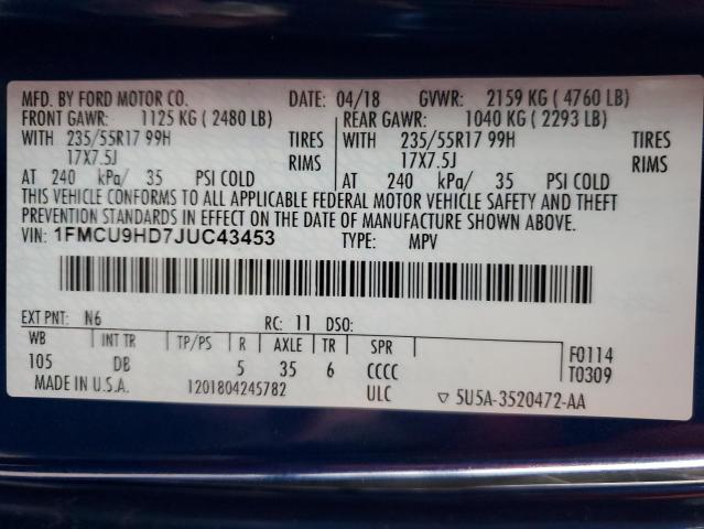 2018 FORD ESCAPE SEL #3278672752