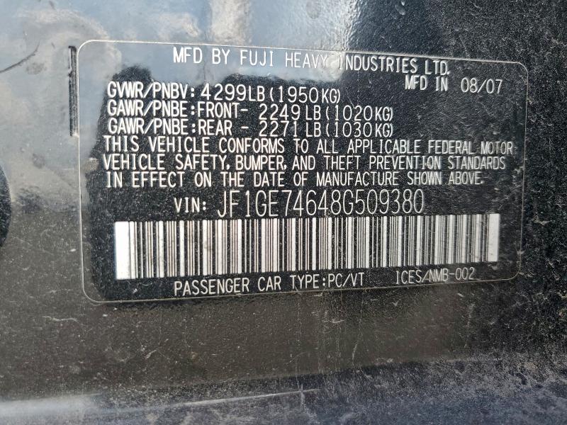 2008 SUBARU IMPREZA WR #3304955948