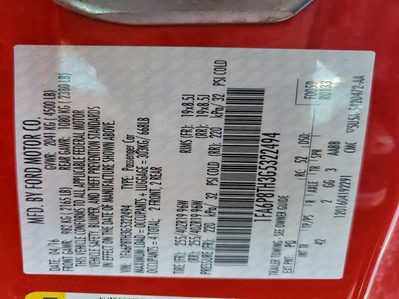 2016 FORD MUSTANG #3296462651