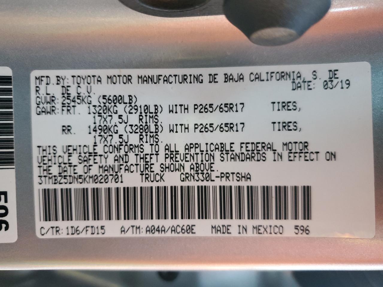 TOYOTA TACOMA DOUBLE CAB