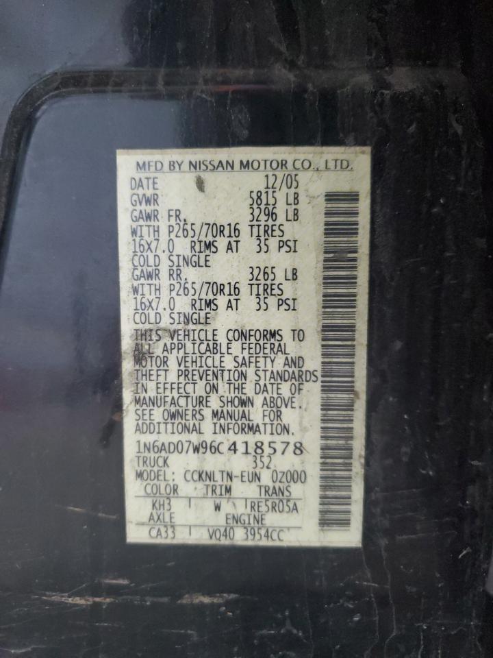 Lot #3286591147 2006 NISSAN FRONTIER C