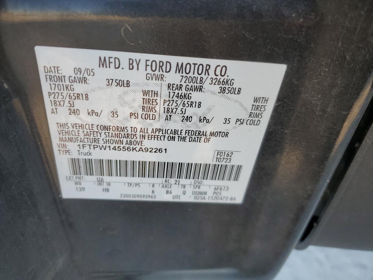 Lot #3302860887 2006 FORD F150 SUPER