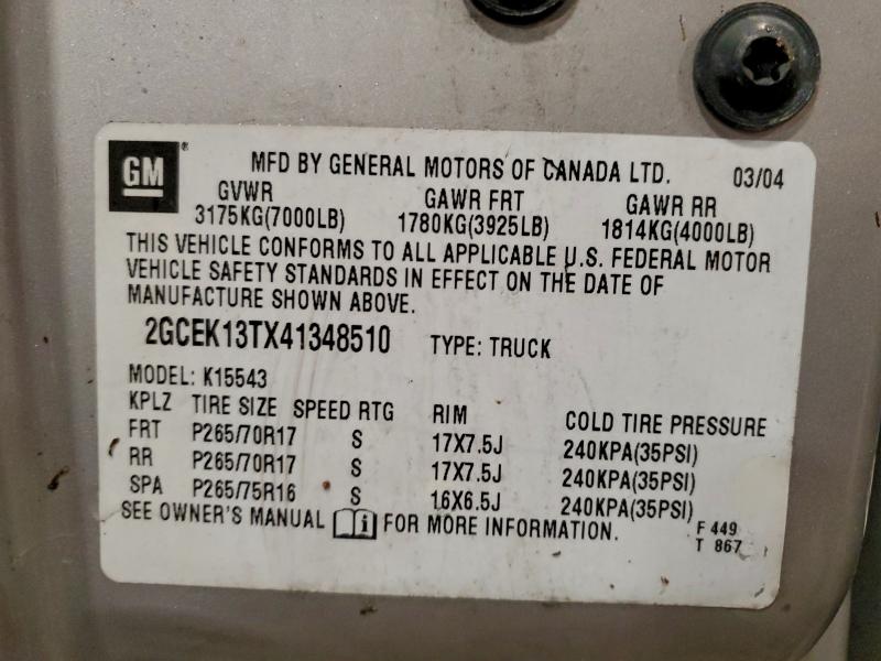 2004 CHEVROLET SILVERADO #3302773366