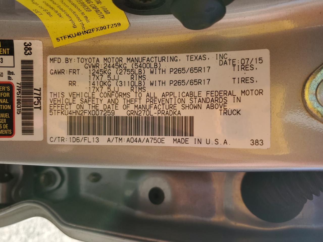 TOYOTA TACOMA DOUBLE CAB PRERUNNER LONG BED