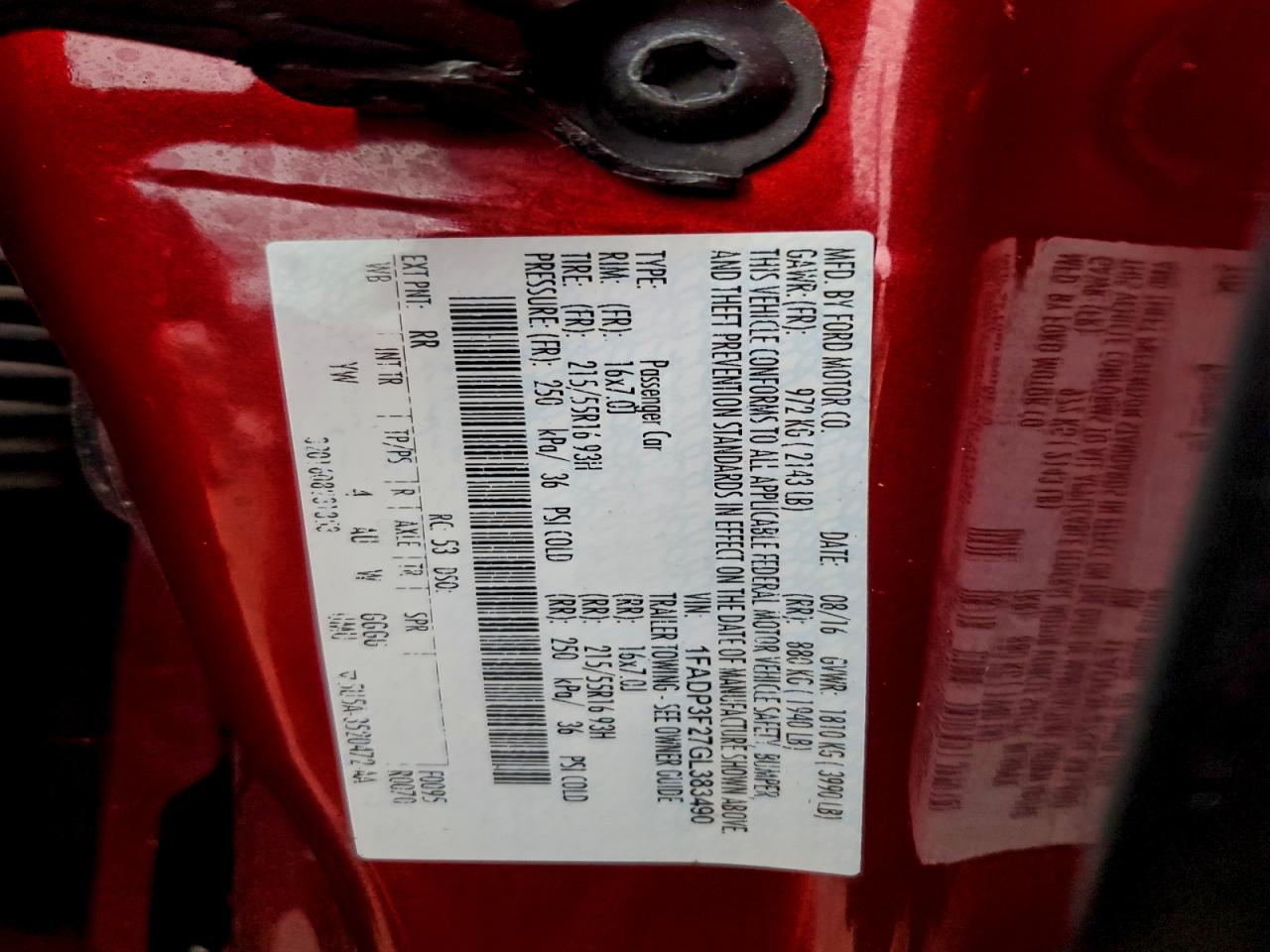 Lot #3311590758 2016 FORD FOCUS SE