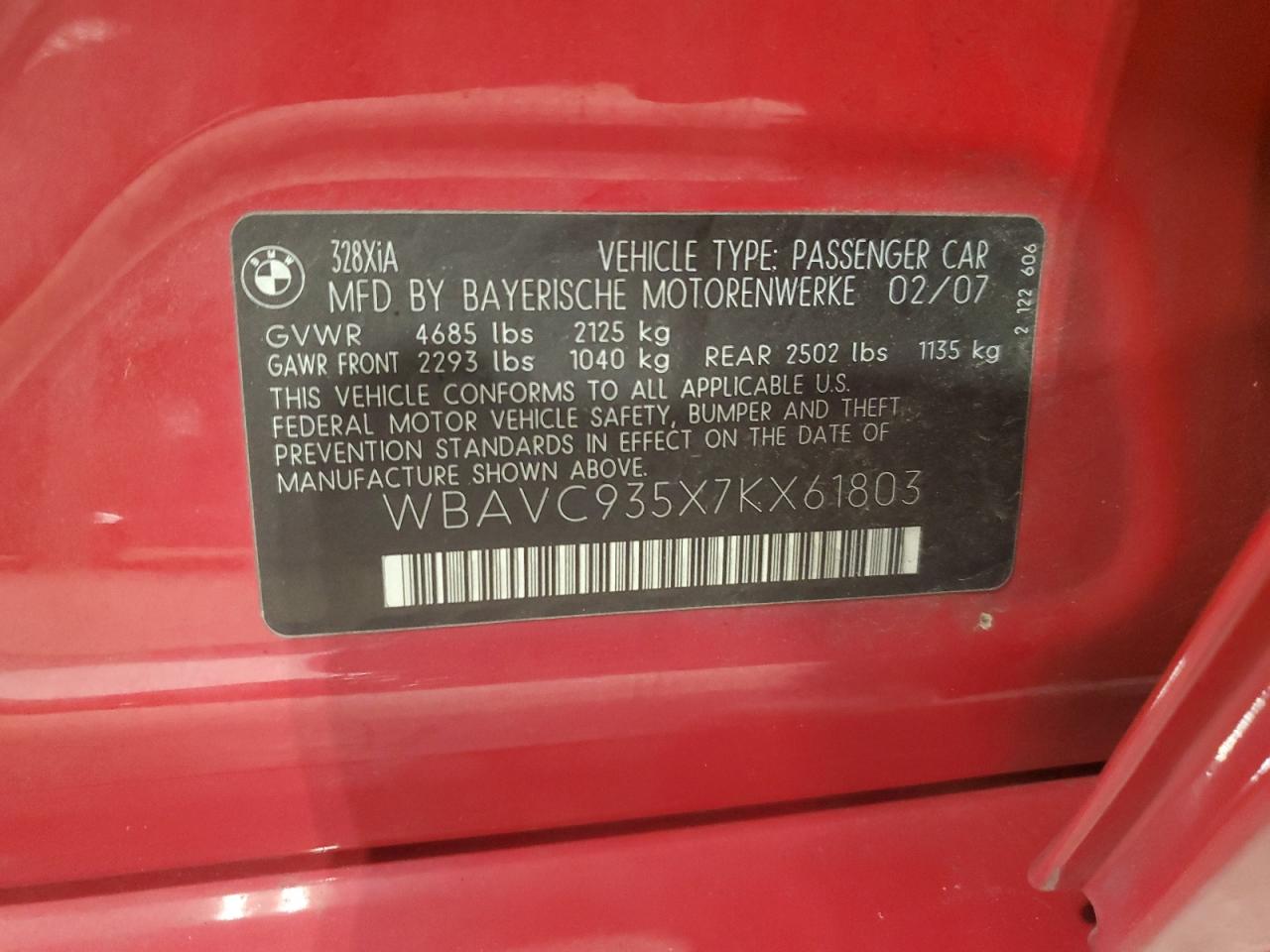 Lot #3301855014 2007 BMW 328 XI