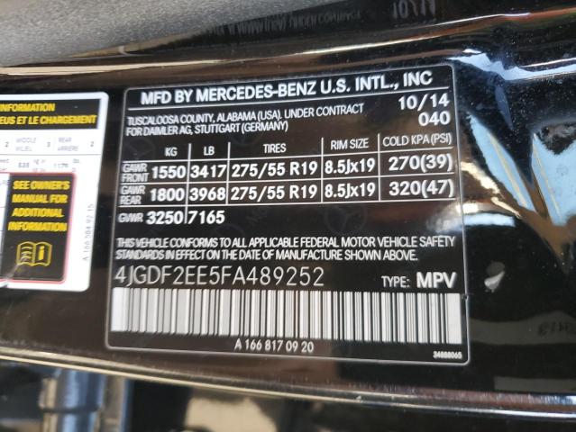 2015 MERCEDES-BENZ GL 350 BLU 4JGDF2EE5FA489252