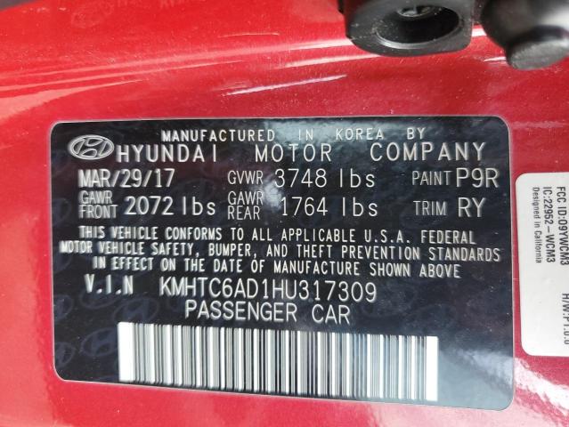 2017 HYUNDAI VELOSTER #3292389289