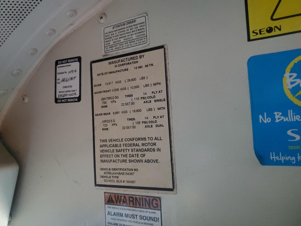 Lot #3284588362 2010 IC CORPORATION CE SERIES SCHOOL