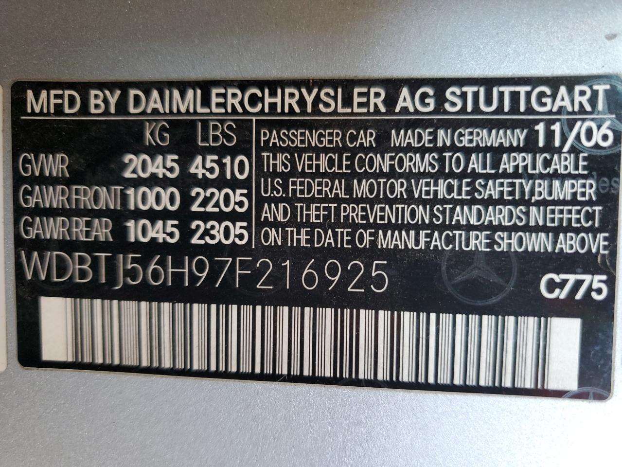 Lot #3298045165 2007 MERCEDES-BENZ CLK 350