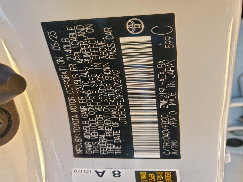 2023 TOYOTA COROLLA LE #3298010165