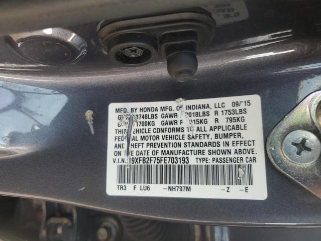 2015 HONDA CIVIC SE #3294288884