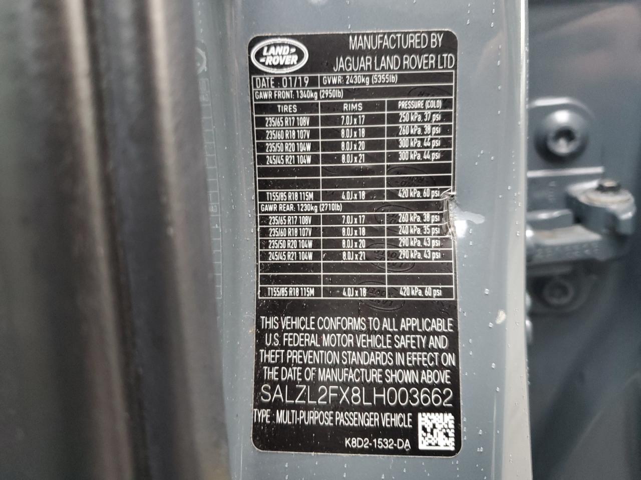 LAND ROVER RANGE ROVER FIRST EDITION