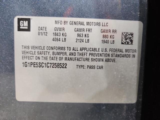 2012 CHEVROLET CRUZE LT #3302657049