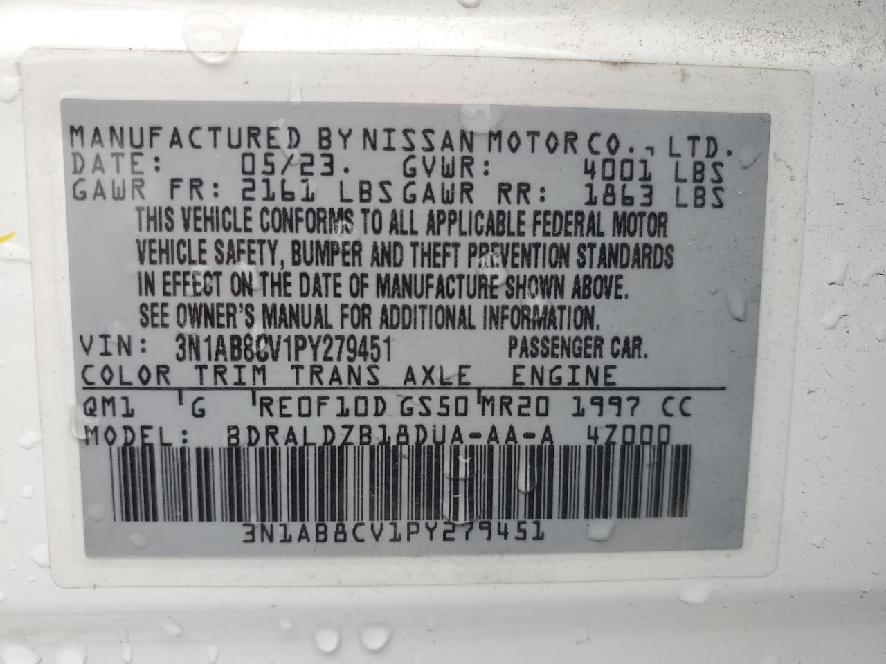 Lot #3304631946 2023 NISSAN SENTRA SV