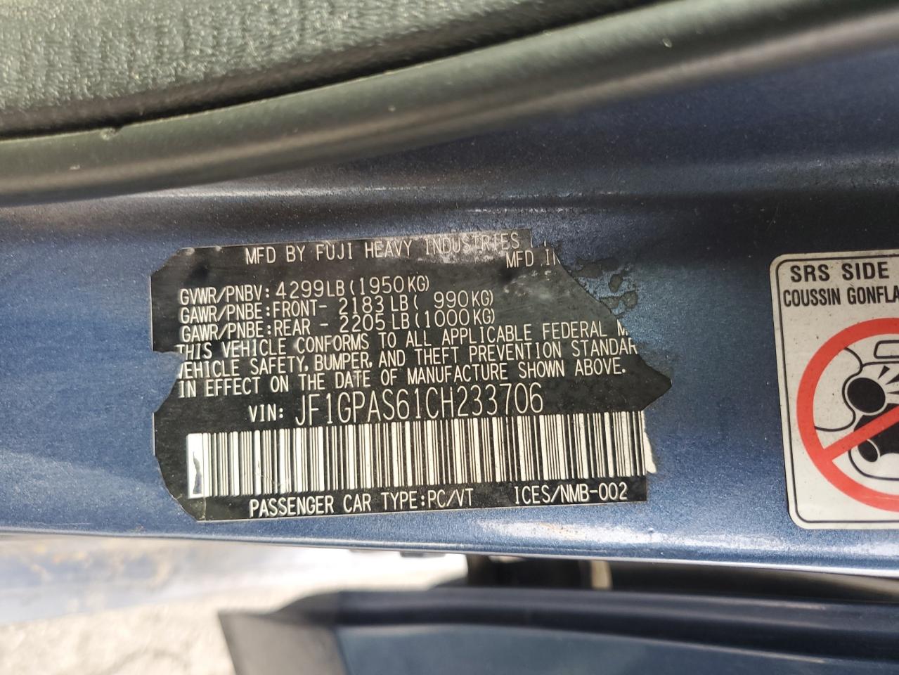 SUBARU IMPREZA SPORT LIMITED