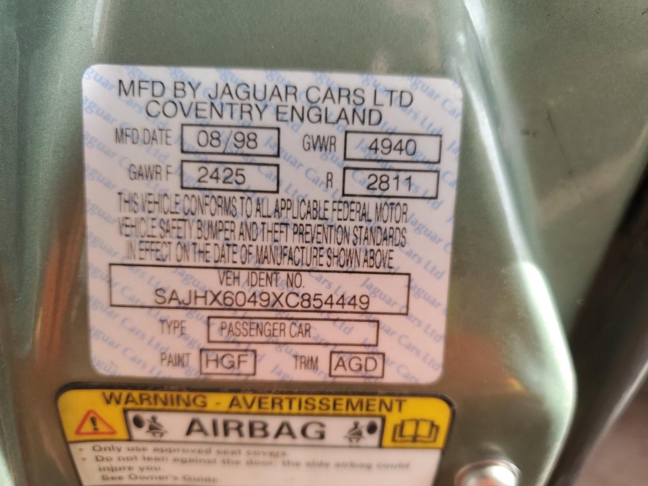 Lot #3303072762 1999 JAGUAR XJ8 L