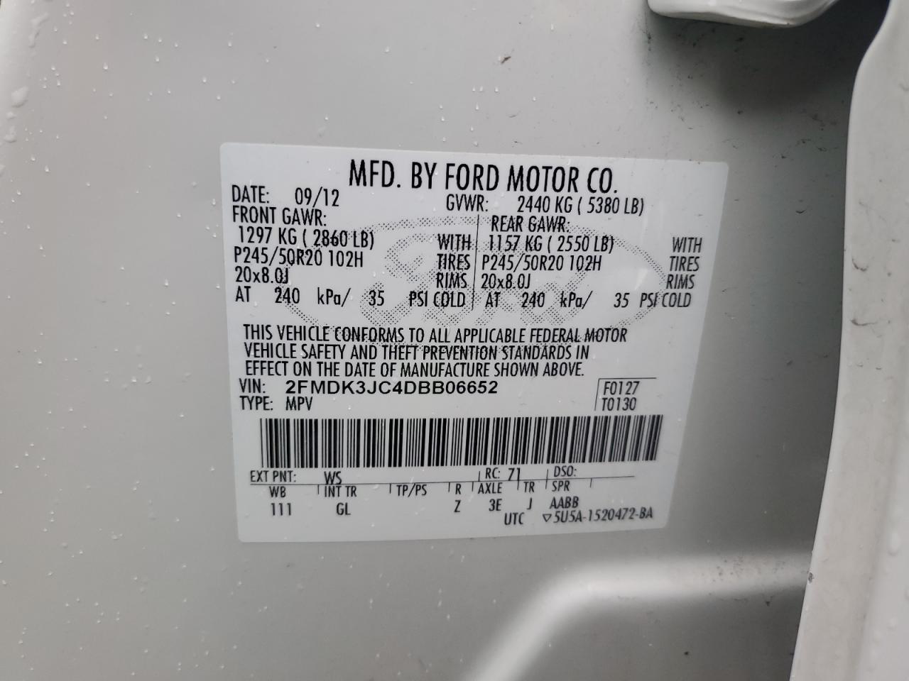 Lot #3302659137 2013 FORD EDGE SEL