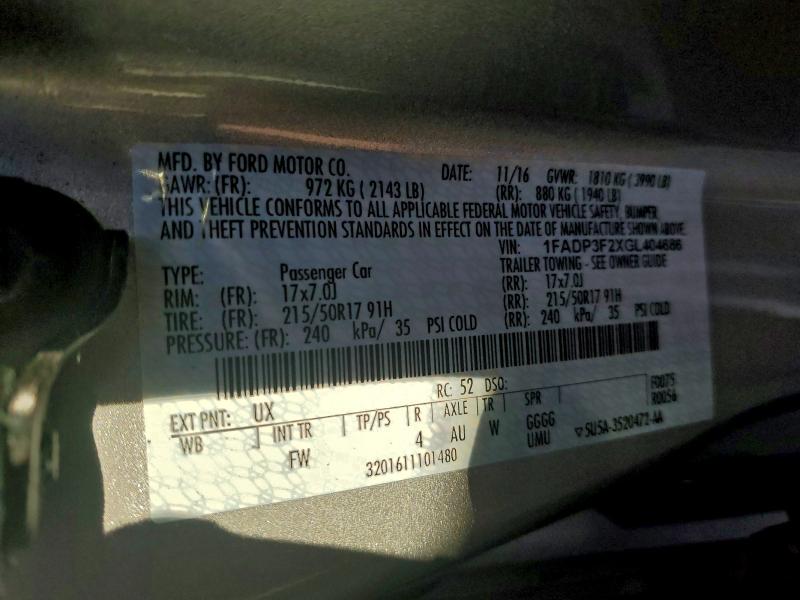 2016 FORD FOCUS SE #3292733615