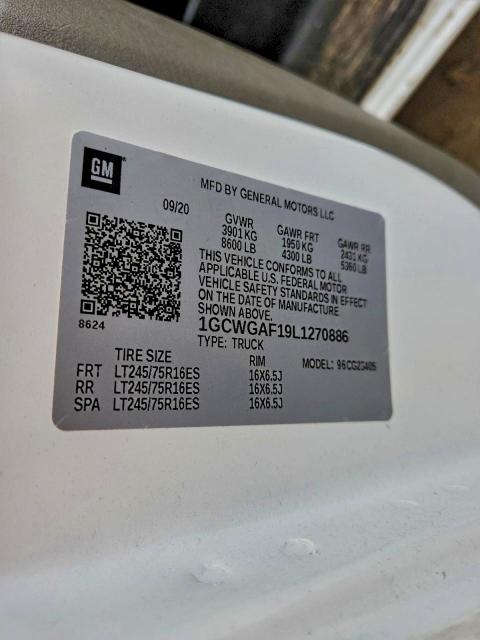 2020 CHEVROLET EXPRESS G2 #3297010354