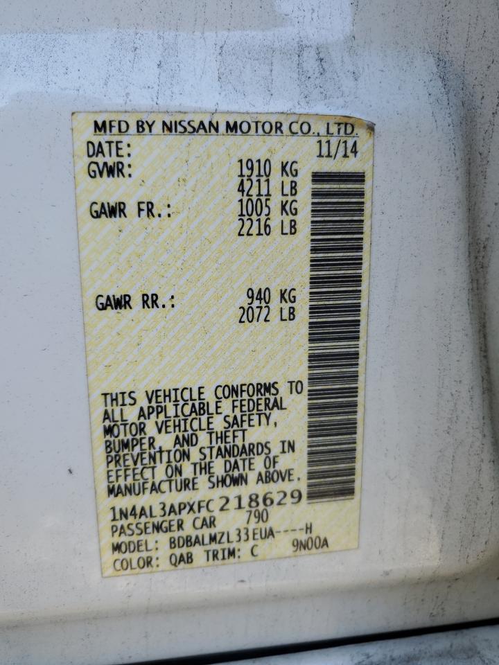 Lot #3290321999 2015 NISSAN ALTIMA 2.5