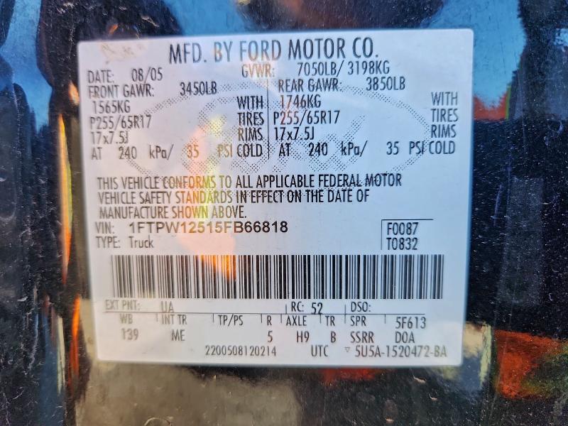 2005 FORD F150 SUPER #3302639015