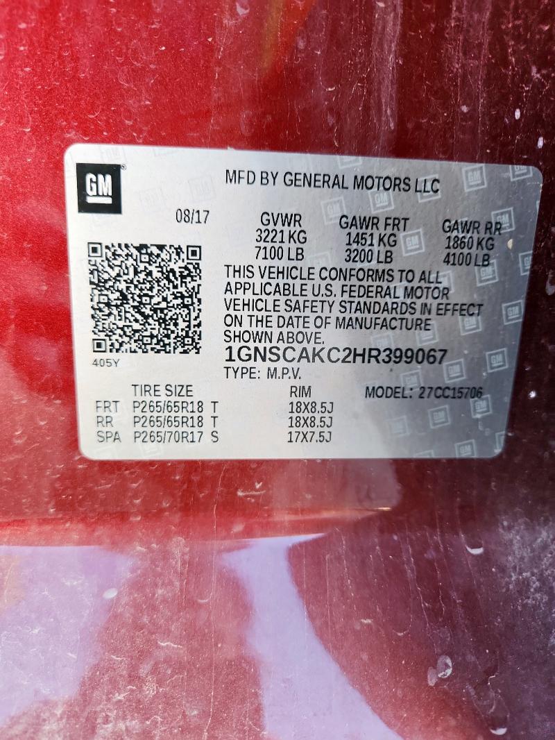 2017 CHEVROLET TAHOE C150 #3304772936