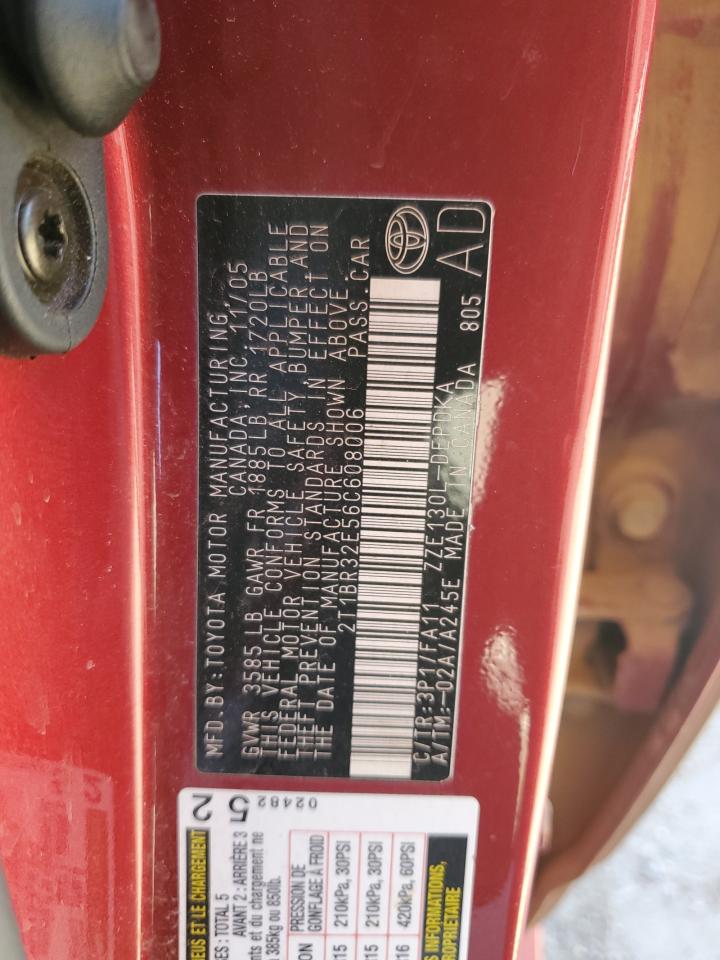 Lot #3297172887 2006 TOYOTA COROLLA