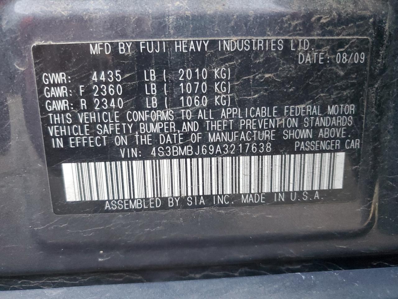 SUBARU LEGACY 2.5I LIMITED