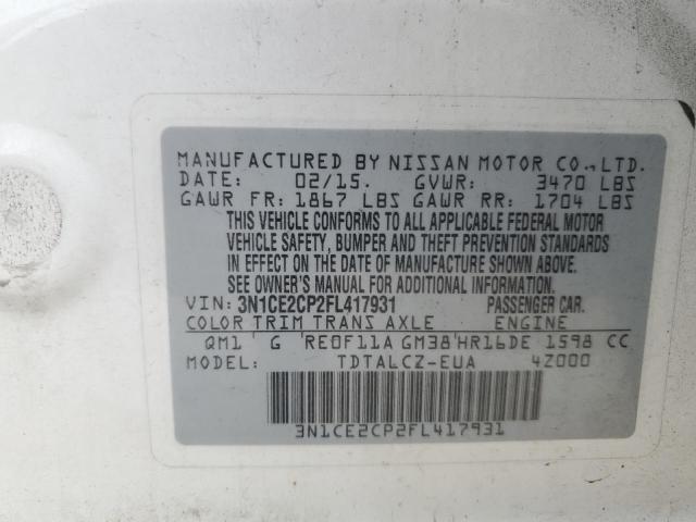 2015 NISSAN VERSA NOTE #3304787319