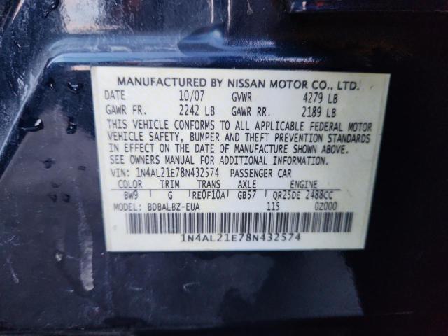2008 NISSAN ALTIMA 2.5 #3290640781