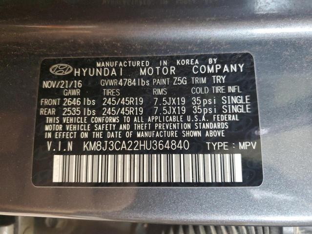 2017 HYUNDAI TUCSON LIM - KM8J3CA22HU364840