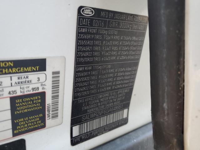 2016 LAND ROVER RANGE ROVE #3304606446