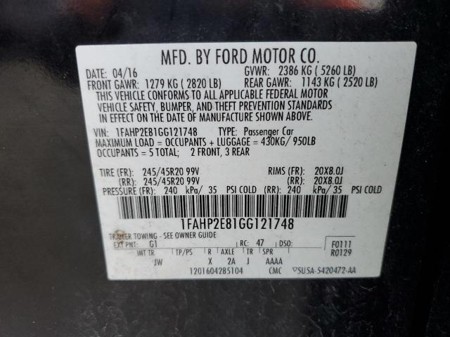 2016 FORD TAURUS SEL - 1FAHP2E81GG121748