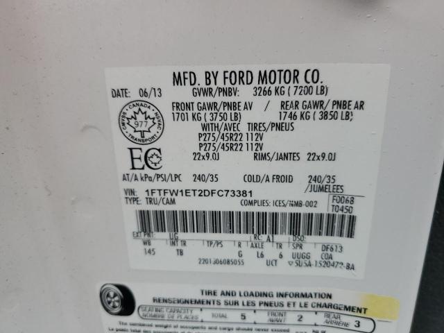 2013 FORD F150 SUPER #3311501260